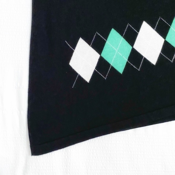 Rohnisch BLACK KNIT DIAMOND PRINT SHORT SLEEVE MIDI DRESS - M - Picture 9 of 10